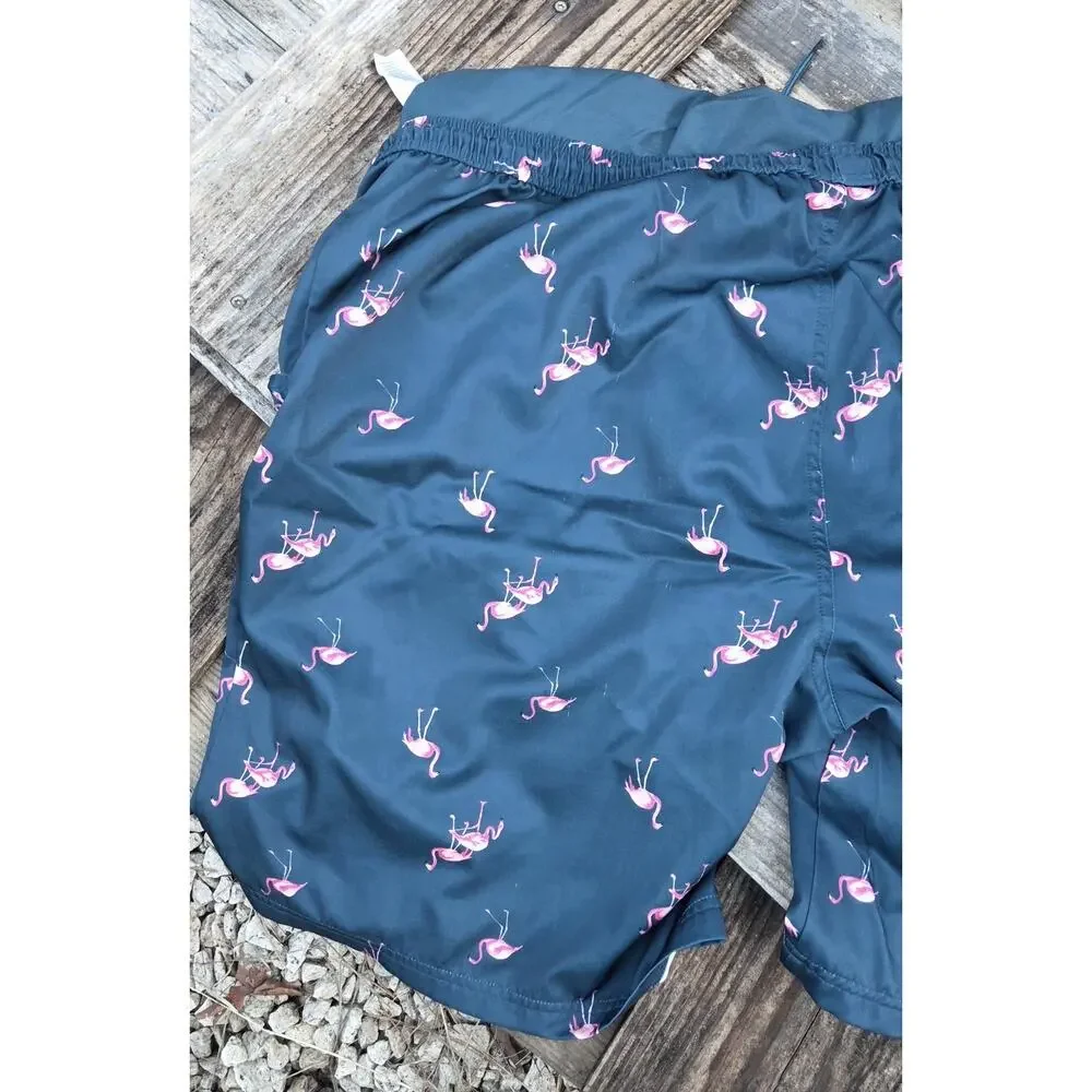 MEEKOS BY KING SIZE big and tall flamingo vacation wear swim trunks 3X shorts